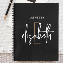 Cuaderno Elegante Monograma Personalizado Beauty Business