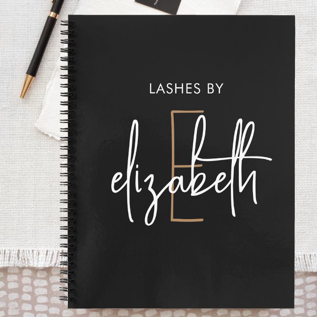 Cuaderno Elegante Monograma Personalizado Beauty Business (Subido por el creador)