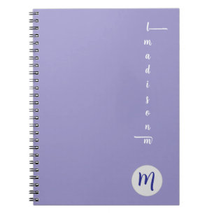 Cuaderno Elegante Monograma Púrpura Oficina Escolar Escritu