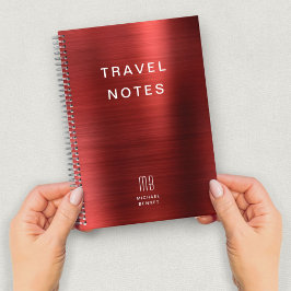 Cuaderno Elegante Monograma Rojo Viaje