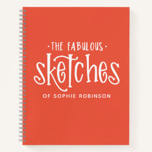 Cuaderno Elegante Monograma Sketchbook Tu Nombre