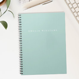 Cuaderno Elegante Monograma Turquesa Minimalista