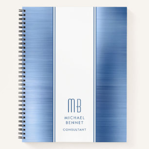 Cuaderno Elegante Monogramed Blue Business