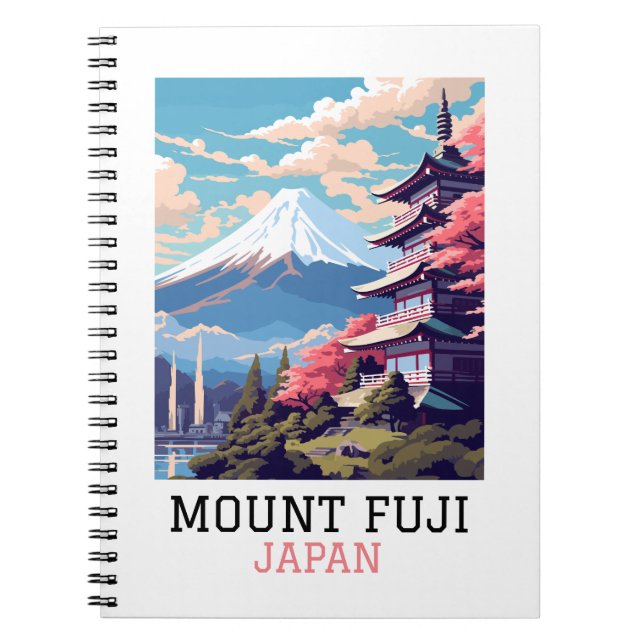 Cuaderno Elegante Monte Fuji Japón Viajes de arte (Frente)