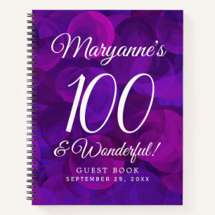Cuaderno Elegante morado 100 y maravillosa fiesta de cumple