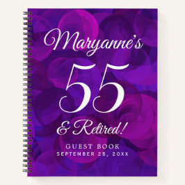 Cuaderno Elegante morado 55 y Fiesta de retiro jubilado
