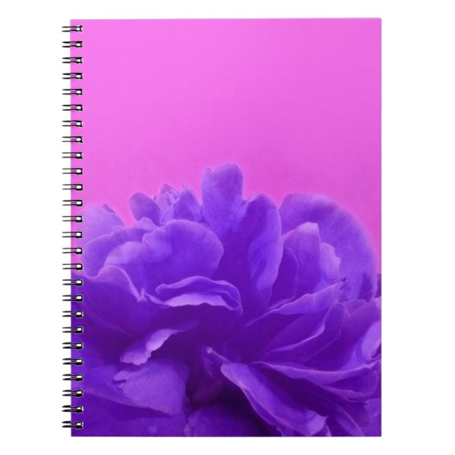Cuaderno Elegante morado frambuesa floral (Frente)