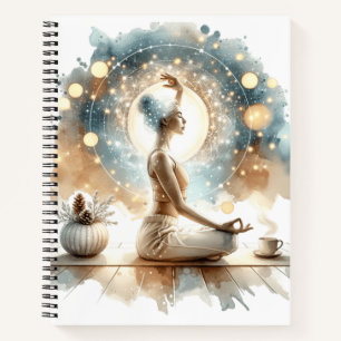 Cuaderno Elegante mujer yoga pose Bloc de notas espiral