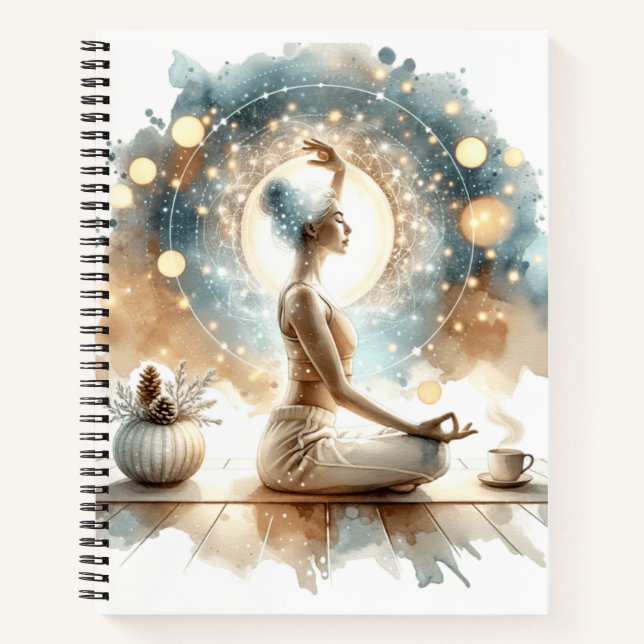 Cuaderno Elegante mujer yoga pose Bloc de notas espiral (Anverso)