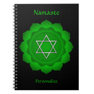 Cuaderno Elegante Namaste Green Heart Chakra Personaliza