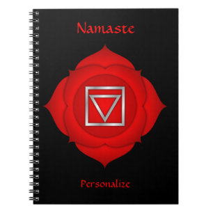Cuaderno Elegante Namaste Red Root Chakra Personalize