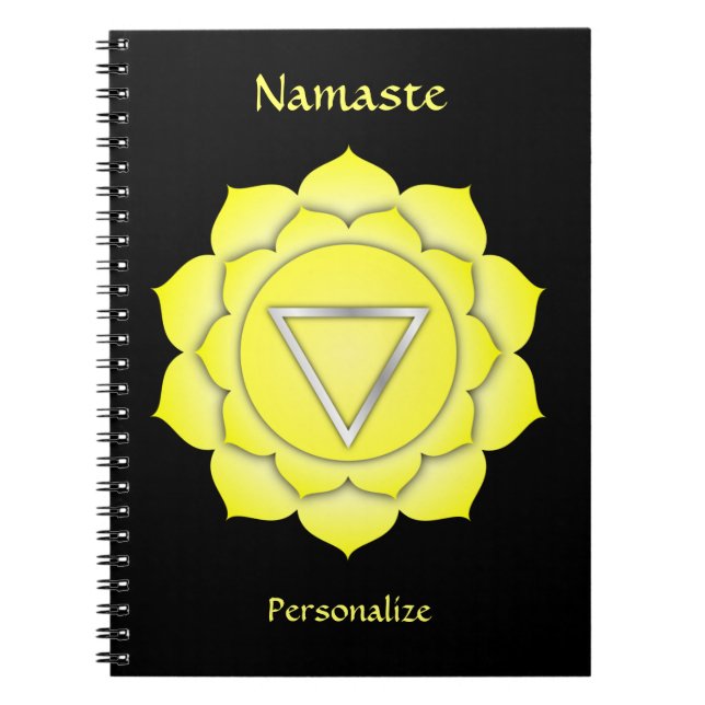 Cuaderno Elegante Namaste Yellow Solar Chakra Personaliza (Frente)