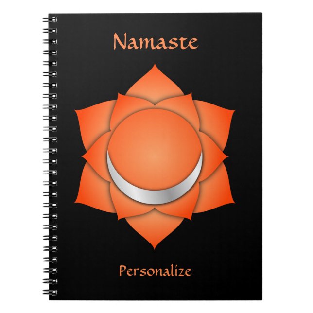 Cuaderno Elegante Naranja de Namaste Sacral Chakra Personal (Frente)