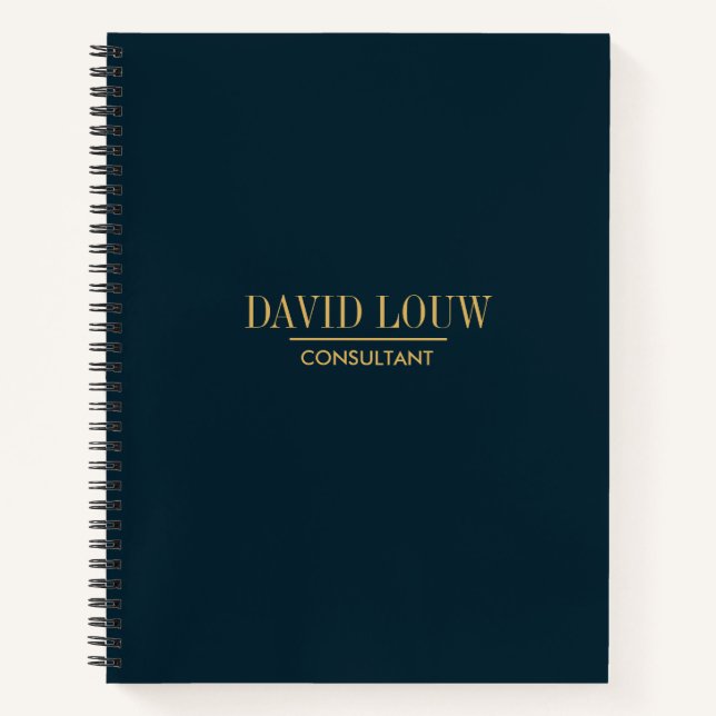 Cuaderno Elegante negocio azul personalizado (Anverso)