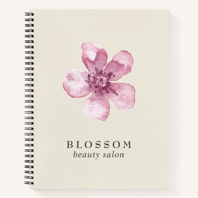 Cuaderno Elegante negocio de flores de cerezo rosa (Anverso)