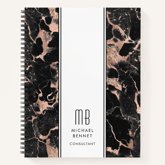Cuaderno Elegante negocio monogramado (Anverso)