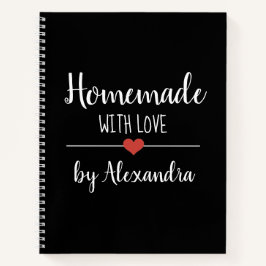 Cuaderno Elegante negro casero hecho con receta de amor