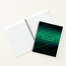 Cuaderno Elegante Negro Verde Personalizado Profesional