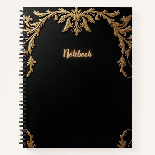 Cuaderno Elegante negro y oro (Anverso)