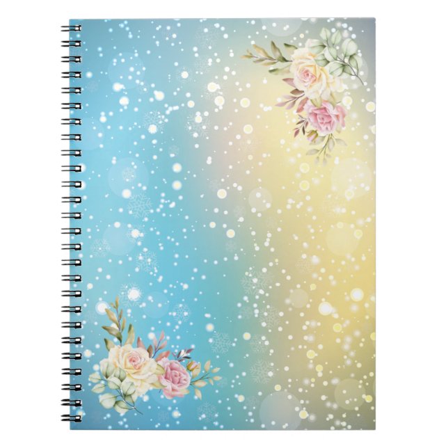Cuaderno Elegante Nieve Azul Y Amarillo (Frente)