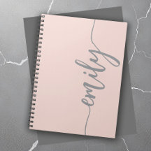 Elegante nombre de caligrafía gris rosado de Rubor