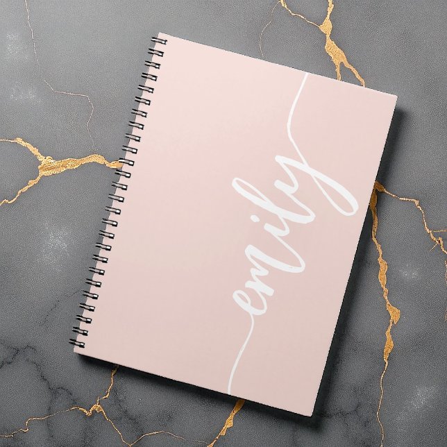 Cuaderno Elegante nombre de caligrafía rosa de Rubor (Subido por el creador)