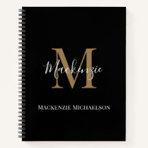 Elegante nombre de monograma personalizado de oro