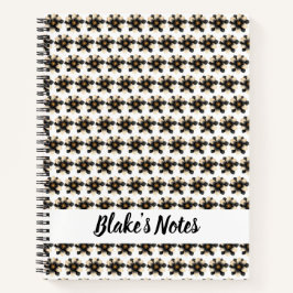 Cuaderno Elegante nombre floral negro