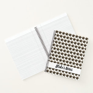 Cuaderno Elegante nombre floral negro