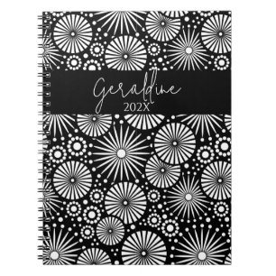 Cuaderno Elegante nombre geométrico de ráfaga de estrellas
