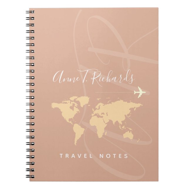 Cuaderno Elegante Nombre manuscrito Rosa Dusty (Frente)