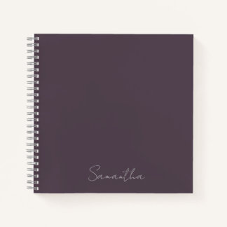 Cuaderno Elegante nombre personalizado morado taupe