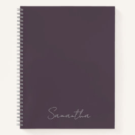 Cuaderno Elegante Nombre Personalizado Purple Taupe