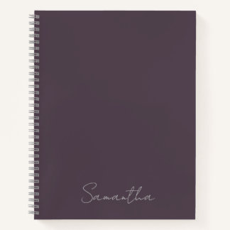 Cuaderno Elegante Nombre Personalizado Purple Taupe