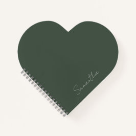 Cuaderno Elegante nombre personalizado verde oscuro