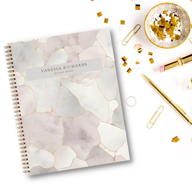 Cuaderno Elegante Notario de Lujo Rosa y Mármol Gris Públic (Subido por el creador)