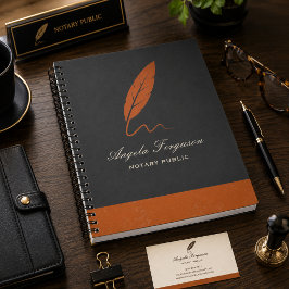 Cuaderno Elegante Notario Público de Cobre y Carbón