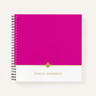 Cuaderno Elegante oro blanco rosado blanco personalizado