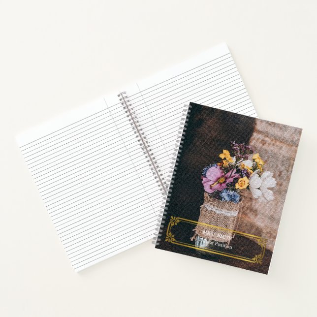 Cuaderno Elegante oro floral moderno (Interior)