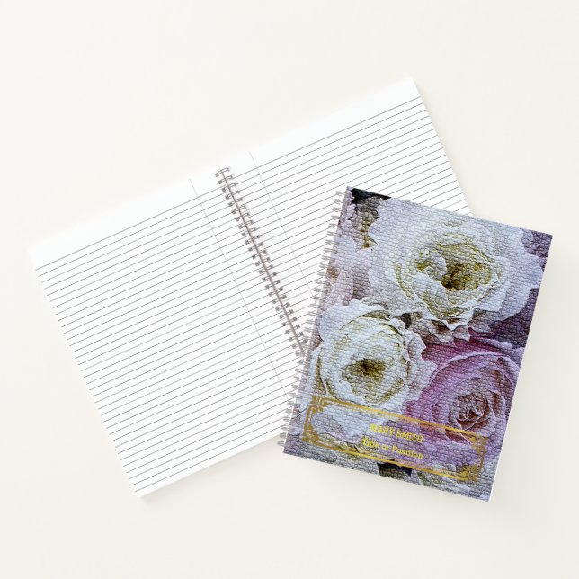 Cuaderno Elegante oro floral moderno (Interior)