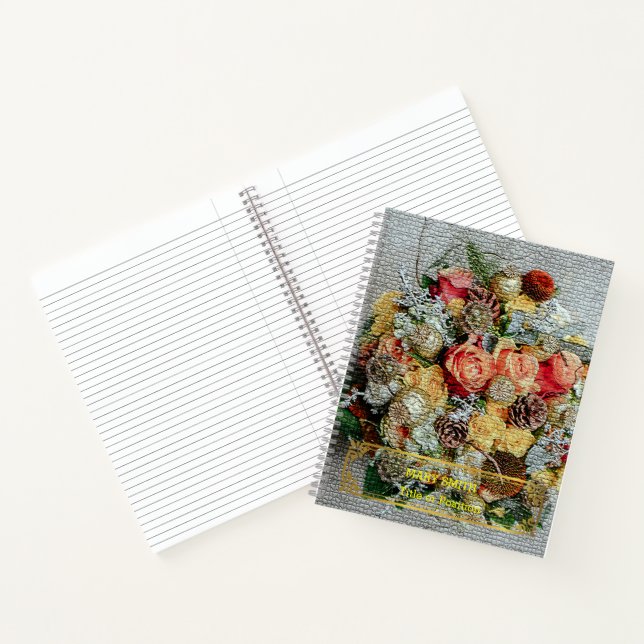 Cuaderno Elegante oro floral moderno (Interior)
