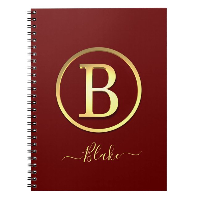 Cuaderno Elegante oro inicial B (Frente)