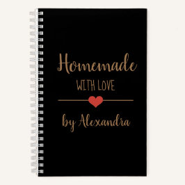 Cuaderno Elegante oro negro Casero hecho con receta de amor