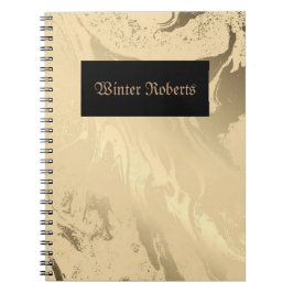 Cuaderno Elegante oro personalizado y negro
