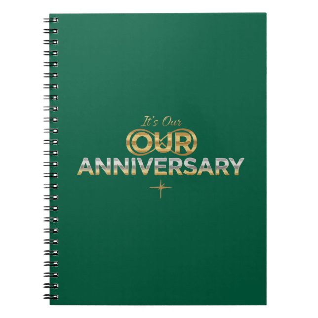 Cuaderno Elegante Oro & Plata | Es Nuestro Aniversario (Frente)