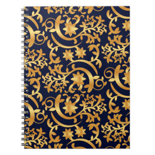 Cuaderno Elegante oro y azul marino oscuro