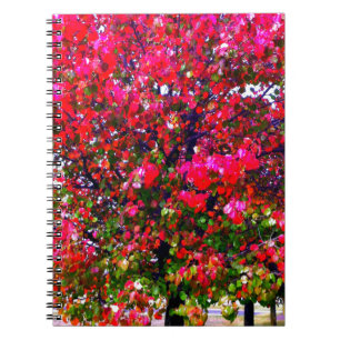 Cuaderno Elegante otoño árboles impresionistas rosados de o