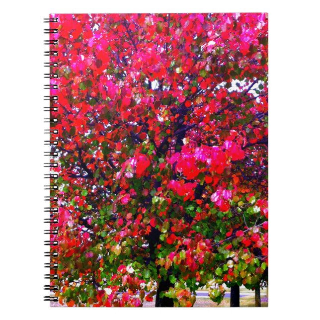 Cuaderno Elegante otoño árboles impresionistas rosados de o (Frente)