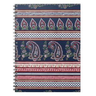 Cuaderno Elegante Paisley de la Marina: Diseño de Fronteras