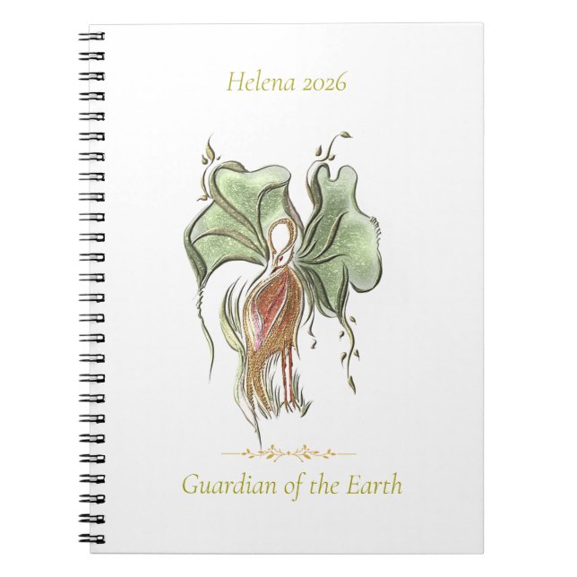 Cuaderno Elegante pájaro botánico  (Frente)